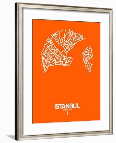 Istanbul Street Map Orange-NaxArt-Framed Art Print