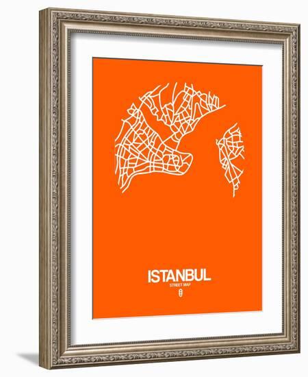 Istanbul Street Map Orange-NaxArt-Framed Art Print