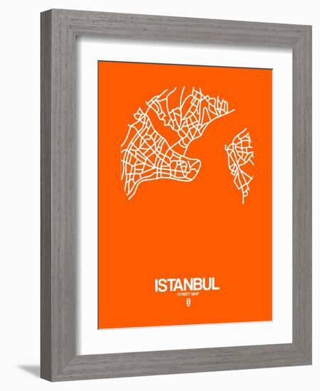Istanbul Street Map Orange-NaxArt-Framed Art Print