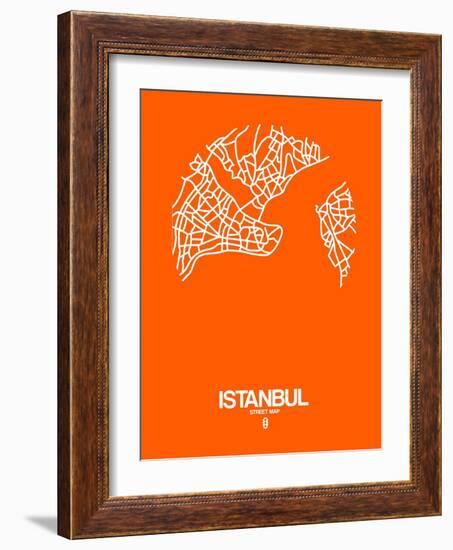 Istanbul Street Map Orange-NaxArt-Framed Art Print