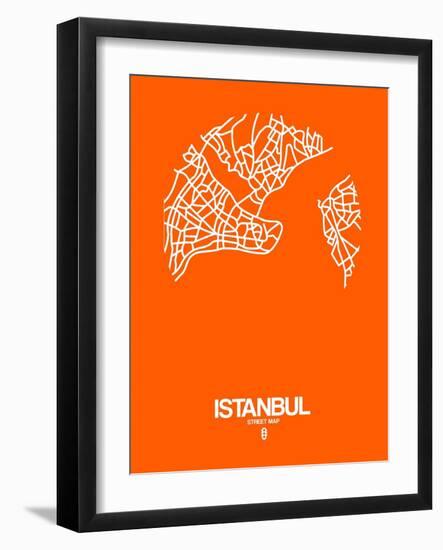 Istanbul Street Map Orange-NaxArt-Framed Art Print