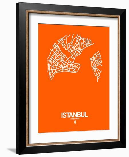 Istanbul Street Map Orange-NaxArt-Framed Art Print