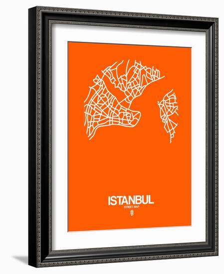 Istanbul Street Map Orange-NaxArt-Framed Art Print