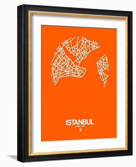 Istanbul Street Map Orange-NaxArt-Framed Art Print