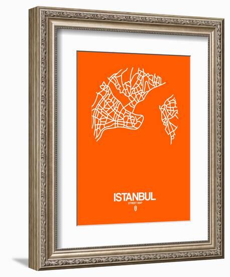 Istanbul Street Map Orange-NaxArt-Framed Art Print