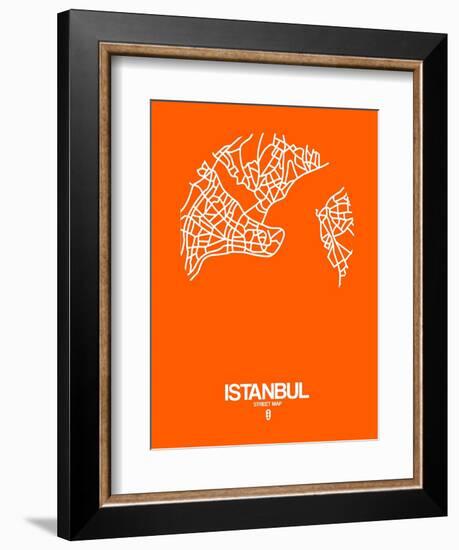 Istanbul Street Map Orange-NaxArt-Framed Art Print