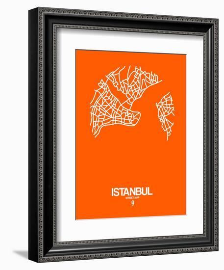 Istanbul Street Map Orange-NaxArt-Framed Art Print