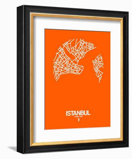 Istanbul Street Map Orange-NaxArt-Framed Art Print