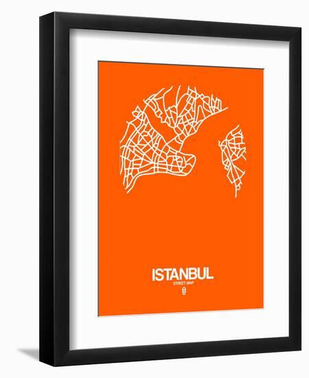 Istanbul Street Map Orange-NaxArt-Framed Premium Giclee Print