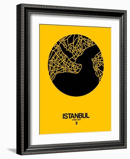 Istanbul Street Map Yellow-NaxArt-Framed Art Print