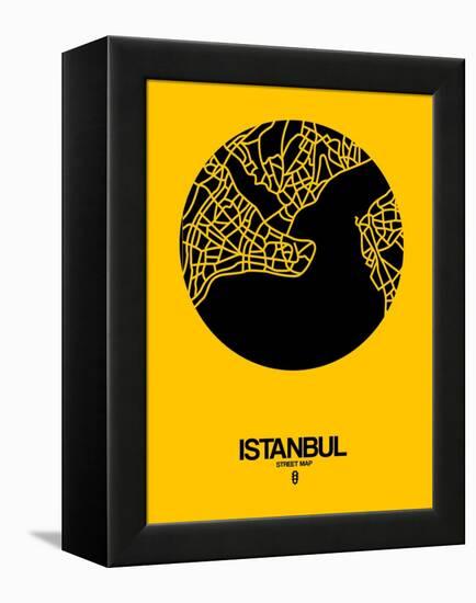 Istanbul Street Map Yellow-NaxArt-Framed Stretched Canvas