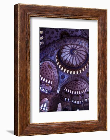 Istanbul, Turkey. Blue and gold leaf Byzantine domes of the Blue Mosque-Jolly Sienda-Framed Photographic Print