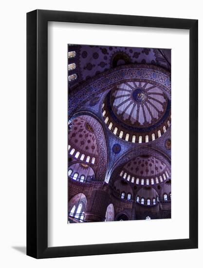 Istanbul, Turkey. Blue and gold leaf Byzantine domes of the Blue Mosque-Jolly Sienda-Framed Photographic Print