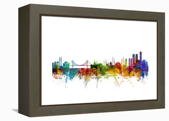 Istanbul Turkey Skyline-Michael Tompsett-Framed Stretched Canvas