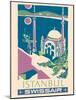 Istanbul, Turkey - Swissair - Ortaköy Mosque - Vintage Airline Travel Poster, 1951-Henri Ott-Mounted Art Print