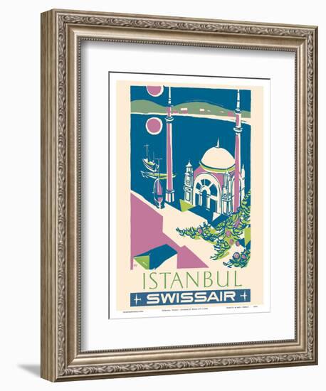 Istanbul, Turkey - Swissair - Ortakoy Mosque-Henri Ott-Framed Art Print