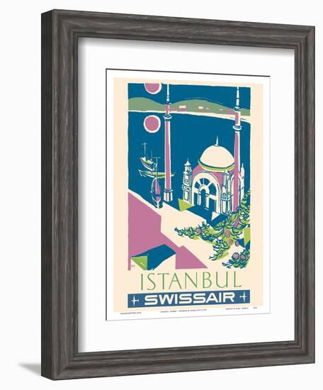 Istanbul, Turkey - Swissair - Ortakoy Mosque-Henri Ott-Framed Art Print