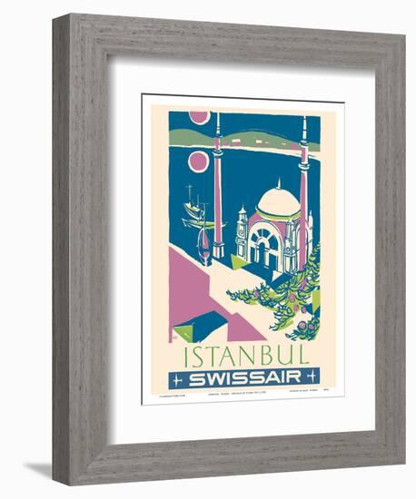 Istanbul, Turkey - Swissair - Ortakoy Mosque-Henri Ott-Framed Art Print