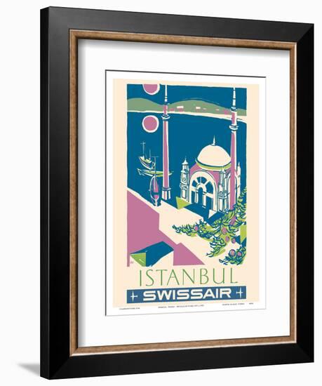 Istanbul, Turkey - Swissair - Ortakoy Mosque-Henri Ott-Framed Art Print