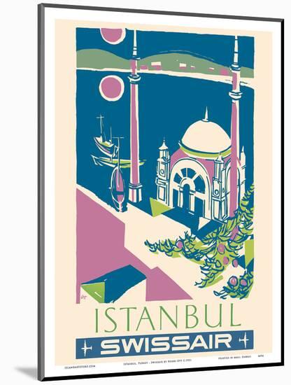 Istanbul, Turkey - Swissair - Ortakoy Mosque-Henri Ott-Mounted Art Print