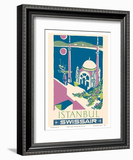 Istanbul, Turkey - Swissair - Ortakoy Mosque-Henri Ott-Framed Art Print