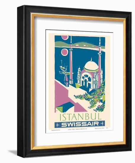 Istanbul, Turkey - Swissair - Ortakoy Mosque-Henri Ott-Framed Art Print