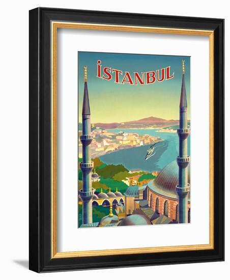 Istanbul, Turkey - Through the Minarets of a Mosque-Tar?k Uzmen-Framed Art Print