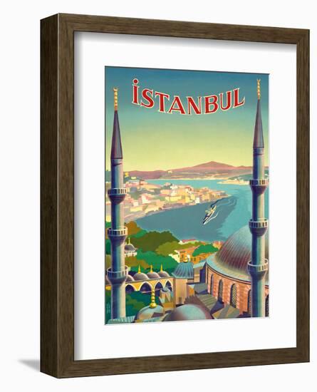 Istanbul, Turkey - Through the Minarets of a Mosque-Tar?k Uzmen-Framed Art Print