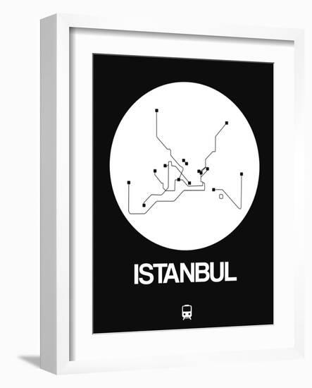 Istanbul White Subway Map-NaxArt-Framed Art Print