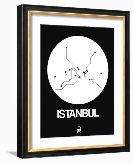 Istanbul White Subway Map-NaxArt-Framed Art Print