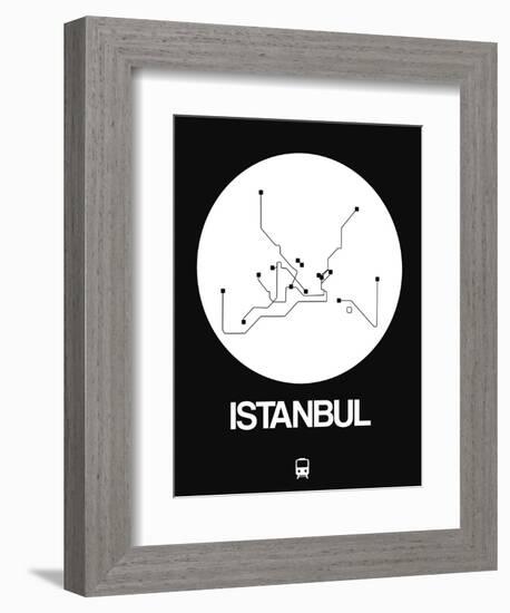 Istanbul White Subway Map-NaxArt-Framed Art Print