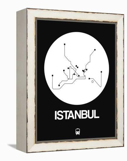 Istanbul White Subway Map-NaxArt-Framed Stretched Canvas