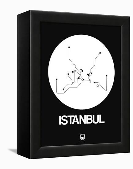 Istanbul White Subway Map-NaxArt-Framed Stretched Canvas