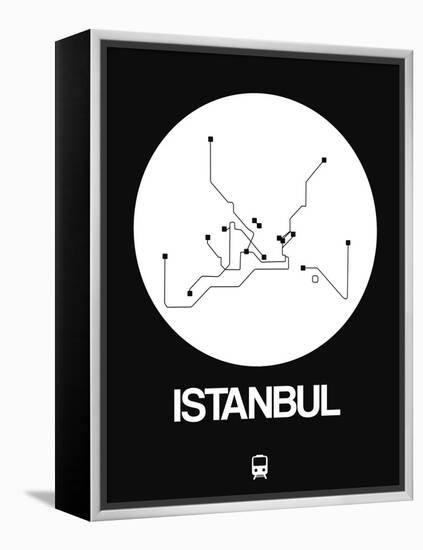 Istanbul White Subway Map-NaxArt-Framed Stretched Canvas