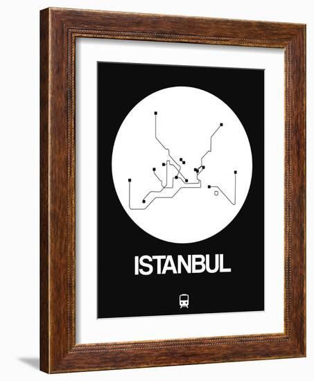 Istanbul White Subway Map-NaxArt-Framed Art Print