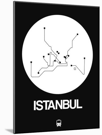 Istanbul White Subway Map-NaxArt-Mounted Art Print