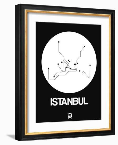 Istanbul White Subway Map-NaxArt-Framed Art Print