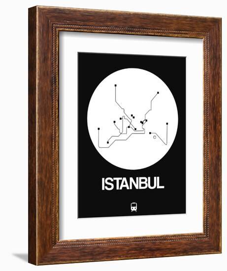 Istanbul White Subway Map-NaxArt-Framed Premium Giclee Print