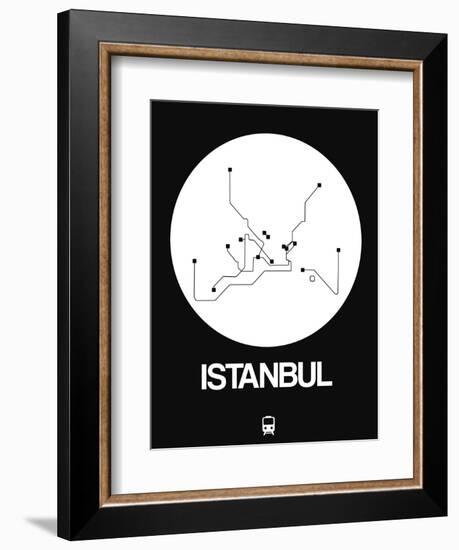 Istanbul White Subway Map-NaxArt-Framed Premium Giclee Print