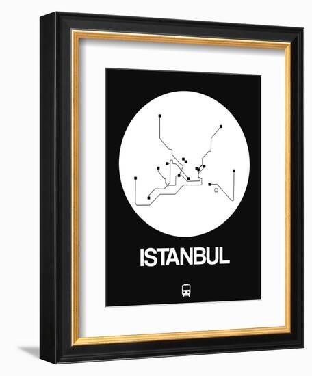 Istanbul White Subway Map-NaxArt-Framed Premium Giclee Print