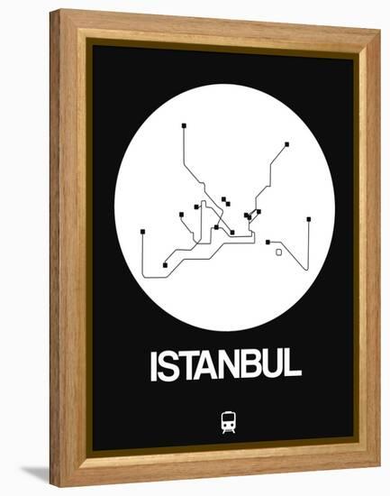 Istanbul White Subway Map-NaxArt-Framed Stretched Canvas