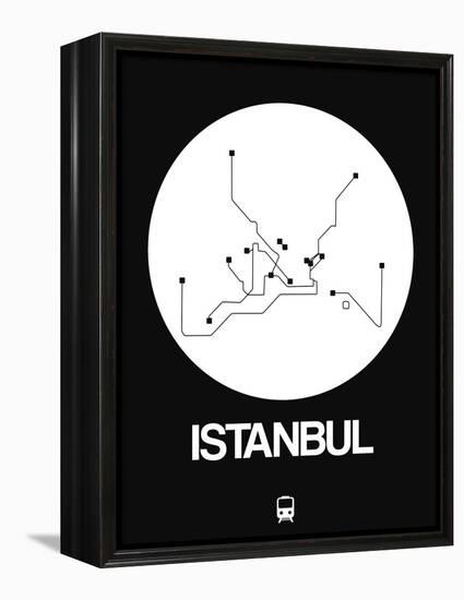 Istanbul White Subway Map-NaxArt-Framed Stretched Canvas