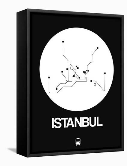 Istanbul White Subway Map-NaxArt-Framed Stretched Canvas