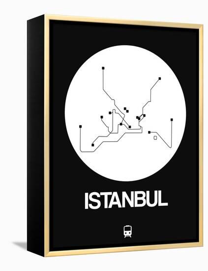Istanbul White Subway Map-NaxArt-Framed Stretched Canvas