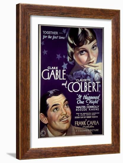 It Happened One Night, Clark Gable, Claudette Colbert, 1934-null-Framed Art Print