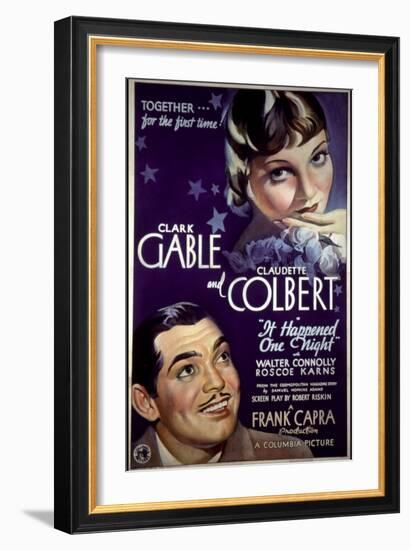 It Happened One Night, Clark Gable, Claudette Colbert, 1934-null-Framed Art Print