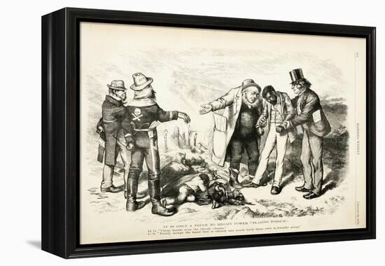 It Is Only a Truce to Regain Power/ Playing Possum, 1872-Thomas Nast-Framed Premier Image Canvas