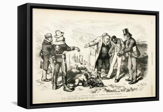 It Is Only a Truce to Regain Power/ Playing Possum, 1872-Thomas Nast-Framed Premier Image Canvas