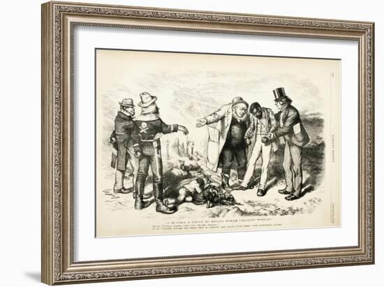 It Is Only a Truce to Regain Power/ Playing Possum, 1872-Thomas Nast-Framed Giclee Print