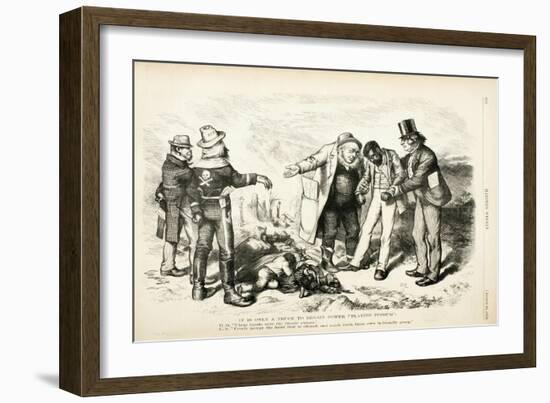 It Is Only a Truce to Regain Power/ Playing Possum, 1872-Thomas Nast-Framed Giclee Print